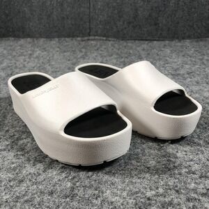 Lemon Jelly Sandals Womens Size 7.5 White Platform Slide Slip On Comfort Shoes